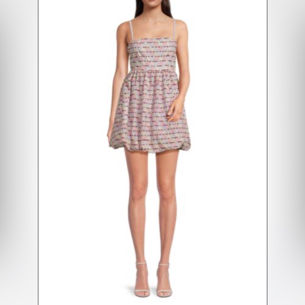 AVEC LES FILLES Geometric Bubble Hem Corset Minidress Size 10 NWT